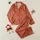 Women's Elegant Terracotta Botanical Vine, Delicate String Lights & Muted Peach Flowers Satin Pajamas Set - 1