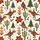 Families' Whimsical Western Christmas T-Rex Cowboy Pattern with Santa Hats, Cacti, Poinsettias, and Holly on Cream Satin Pajamas Set - 2