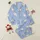 Cozy Aesthetic Lovers' Fluffy Off-White Yawning Bunnies in Blue Pajamas Seamless Periwinkle Dream Pattern Satin Pajamas Set - 1
