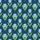 Bridesmaids' Pale Periwinkle Blue Bell-Shaped Floral Pattern with Spring Green Foliage on Deep Petrol Blue Seamless Design Satin Pajamas Set - 2