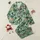 Nature Lovers' Light Mint Green Tropical Jungle Leopard Zebra Toucan Cockatoo Hand-Drawn Block Print Art Satin Pajamas Set - 1