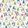 Family Whimsical Festive Gnome Panda Seamless Pattern with Red Blue Green Yellow Orange Elements on White Satin Pajamas Set - 2