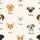 Dog Lovers' Off-White Illustrative Golden Retriever Beagle Corgi Pattern with Custom Dog Names Satin Pajamas Set - 2
