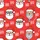 Christmas Enthusiasts Whimsical Santa Heads Winking Zzz Ho Ho Ho Red White Black Pattern Satin Pajamas Set - 2