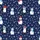 Families' Deep Navy Whimsical Cartoon Winter Penguins Snowmen Red Blue Hat Scarf All-Over Pattern Satin Pajamas Set - 2