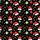 Family & Friends' Flat Illustrative Black Reindeer Antlers Red Green Ornaments Seamless Holiday Pattern Satin Pajamas Set - 2