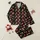 Family & Friends' Flat Illustrative Black Reindeer Antlers Red Green Ornaments Seamless Holiday Pattern Satin Pajamas Set - 1