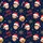 Family & Pet Lovers' Deep Navy Festive Repeat with Santa Hat Human & Golden Retriever Faces, Gold Snowflakes & Red HO HO HO Accents Satin Pajamas Set - 2