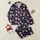 Family & Pet Lovers' Deep Navy Festive Repeat with Santa Hat Human & Golden Retriever Faces, Gold Snowflakes & Red HO HO HO Accents Satin Pajamas Set - 1