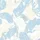 Bridesmaid Elegant Sky Blue Creamy Beige Feather-Like Leaf Flowing Line Art Satin Pajamas Set - 2