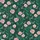 Women's Deep Forest Green Floral Fuchsia Cream Initial Artwork Satin Pajamas Set - 2