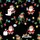 Festive Families' Whimsical Black Christmas Lights, Playful Santa, & Elf All-Over Pattern with Multi-Color Bulbs Satin Pajamas Set - 2