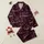 Bridal Party Deep Burgundy White Calligraphic Script Hearts Champagne Flutes Pattern Satin Pajamas Set - 1