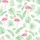 Women's Vibrant Pink Flamingo & Emerald Green Tropical Leaf Watercolor Pattern Satin Pajamas Set - 2