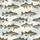 Fishermen's Vintage Engraved Freshwater Fish Bass Pike Trout Repeat Pattern Sepia & Muted Blue Satin Pajamas Set - 2