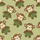 Animal Lovers' Whimsical Olive Green Crocheted Monkey Seamless Pattern with Warm Brown Cream Details Satin Pajamas Set - 2
