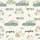Women's Whimsical Teal Truck Watercolor Pastel Pumpkins & Gourds Fall Leaf Seamless Pattern Satin Pajamas Set - 2