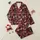 Festive Celebrators' Red Black Buffalo Plaid Vintage Christmas Motifs Distressed Merry Christmas Script Satin Pajamas Set - 1