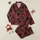 Holiday Family Deep Red Black White Classic Buffalo Plaid Seamless Winter Holiday Motifs Minimalist Line Art Satin Pajamas Set - 1