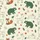Little Ones' Adorable Woodland Forest Animals Cream Green Orange Hand-Drawn Pattern Satin Pajamas Set - 2