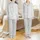 Women's Classic Black White Calligraphic Script Ornate Vintage Frame Pattern Satin Pajamas Set - 1
