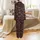 Bridal Party Members' Elegant Deep Reddish-Brown White Script Name Date Heart Botanical All-Over Pattern Satin Pajamas Set - 3