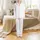 Bridesmaids & Bridal Party Elegant Pure White Tone-on-Tone Subtle Botanical Pattern Satin Pajamas Set - 2