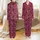 Greyhound Lovers' Deep Magenta Berry Red Olive Green Folk Art Abstract Greyhound Silhouette Floral Pattern Satin Pajamas Set - 1