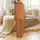 Bridal Party Burnt Orange White Script Love Cheers Fine Line Wedding Icon Pattern Satin Pajamas Set - 3