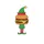 Whimsical Cheeseburger Elf Family Matching Holiday Outfit: Cartoon Foodie Character with Striped Legs Sweatshirt - 2