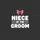 Niece Of The Groom Wedding Party Pink Bow White Stacked Clean Vector Typography Sweatshirt - 2