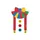 Kids Birthday Circus Clown Costume Multi-Color Bowtie Ruffle Suspenders Sweatshirt - 2