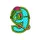 Vibrant Green Teal Fuchsia Basilisk Lizard Ninth Birthday Number 9 Design Sweatshirt - 2