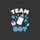 Gender Reveal Party Team Boy Baby Bottle Rattle Pacifier Blue Design Sweatshirt - 2
