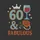 Womens 60 & Fabulous Vintage Distressed Sixty Birthday Celebration Tiara Wine Glass Gift Sweatshirt - 2