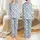 Women's Winter Plush Chenille Cable Knit Seamless Pattern - Dusty Blue Pink Beige Cozy Lounge Aesthetic Satin Pajamas Set - 1