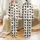 Set of Three Women's Short Sleeve Integrated Cami Layers - Abstract Organic Beige White Black Design Satin Pajamas Set - 1