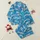 Women's Cerulean Leopard Print Sleep Set: Stylized Animal Pattern Button-Up Shorts Pajamas Satin Pajamas Set - 1