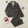 Women's Cozy Long Sleeve Sleepwear: Realistic Black & Tan Dachshund Dog Print - Charcoal Gray Background Satin Pajamas Set - 7LEEJ8H3YO