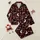 Women's Autumn Winter Plaid 'I SLEEP ZZZ' Heart Moon Star Print Long Sleeve Lounge Wear Satin Pajamas Set - 1