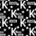 Women's Bold K & STARS Monochrome Print Pajama Ensemble: Black Polyester Round Neck Loungewear Satin Pajamas Set - 2