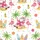 Women's Tropical Christmas Beach Party Satin Pajamas Set: Whimsical Santa & Flamingo Print Holiday Sleepwear Satin Pajamas Set - 2