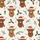 Women's Whimsical Highland Cow Pajamas: Festive Santa Hat, Holly & Berry Pattern Sleep Set Satin Pajamas Set - 2