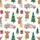 Unisex Holiday Fluffy Highland Cow Pink Truck Watercolor Christmas Comfort Top Satin Pajamas Set - 2
