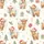 Whimsical Highland Cow Christmas Pajamas: Watercolor Calf, Santa Hat, & Holly Pattern Satin Pajamas Set - 2