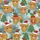 Whimsical Christmas Sleep Set: Festive Highland Cow Elf & Santa Hat Pattern Satin Pajamas Set - 2