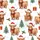 Merry Christmas Highland Cow Sleep Set: Fluffy Santa Hat Cows & Snowy Pine Pattern Satin Pajamas Set - 2