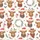 Festive Christmas Pajamas: Watercolor Highland Cow Santa Hat & Holly Seamless Sleep Set Satin Pajamas Set - 2