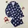 Sheep Lover Canvas Shoes: Cute Fluffy Jumping Sheep & Star Pattern - Navy Blue Low Tops Satin Pajamas Set - 1