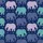 Women's & Kids' Elephant Pajamas: Detailed Sapphire Teal Lavender Zentangle Pattern Sleep Set Satin Pajamas Set - 2